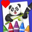 Panda de colorat de Valentine day